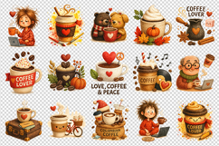 Coffee Lover clipart printable sublimation bundle png Product Image 4