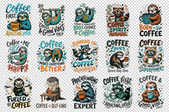 Coffee lover clipart printable sublimation bundle png Product Image 4