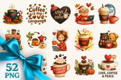 Coffee Lover clipart printable sublimation bundle png Product Image 1