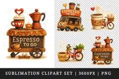 Coffee Lover clipart printable sublimation design png Product Image 1