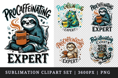 Coffee lover clipart printable sublimation design png Product Image 1