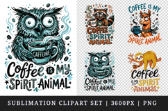 Coffee lover clipart printable sublimation design png Product Image 1