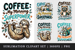 Coffee lover clipart printable sublimation design png Product Image 1