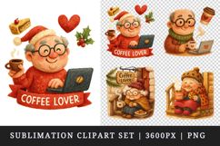 Coffee Lover clipart printable sublimation design png Product Image 1