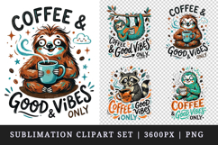 Coffee lover clipart printable sublimation design png Product Image 1