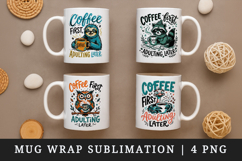 Coffee lover mug wrap printable sublimation design Product Image 1