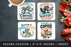 Coffee lover square coaster sublimation, coasters design Product Image 1