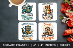 Coffee lover square coaster sublimation, coasters design Product Image 1