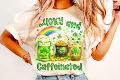 Lucky And Caffeinated St Patrick's Day PNG, Coffee Lover PNG Product Image 3