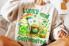 Lucky And Caffeinated St Patrick's Day PNG, Coffee Lover PNG Product Image 4
