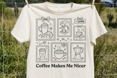 Coffee Makes Me Nicer Coffee Stamp PNG Product Image 3