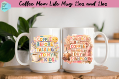 Coffee Mom Life Quote Collage Mug 15 oz and 11 oz Product Image 1
