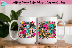 Coffee Mom Life Quote Collage Mug 15 oz and 11 oz Product Image 1