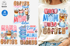 Coffee Mom Life Retro Girly Mom Shirt Coffee Lover Mama Product Image 1