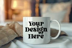 Coffee Mug Mockup Placed On A Bed Room Product Image 1