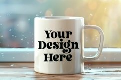Coffee Mug Mockup Placed on A Blurred Window Product Image 1