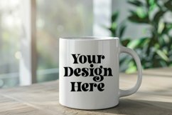 Coffee Mug Mockup Placed on A Blurred Window Product Image 1
