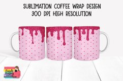 Glitter Magenta Polka Dots | Coffee Mug Sublimation Product Image 1