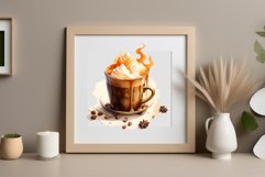 Watercolor clipart winter hot coffee mug or chocolate on clear background. Cozy and flavorful illustration. High resolution and perfect quality for printing and sublimation.