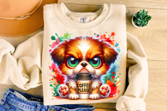 Coffee Please PNG, Dog PNG, Dog Lover PNG, Funny Dog PNG Product Image 1