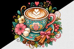 Coffee tumbler, mug wrap, clipart sublimation design Product Image 2