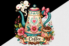 Coffee tumbler, mug wrap, clipart sublimation design Product Image 2