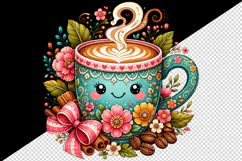 Coffee tumbler, mug wrap, clipart sublimation design Product Image 2