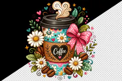 Coffee tumbler, mug wrap, clipart sublimation design Product Image 2