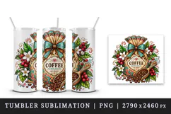 Coffee tumbler, mug wrap, clipart sublimation design Product Image 4
