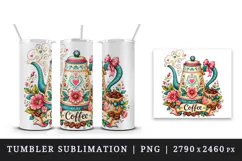 Coffee tumbler, mug wrap, clipart sublimation design Product Image 4