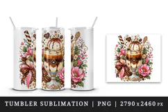 Coffee tumbler, mug wrap, clipart sublimation design Product Image 4