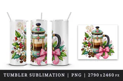 Coffee tumbler, mug wrap, clipart sublimation design Product Image 4