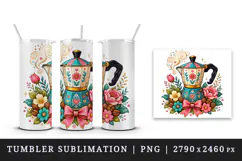 Coffee tumbler, mug wrap, clipart sublimation design Product Image 4