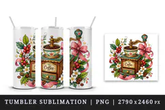 Coffee tumbler, mug wrap, clipart sublimation design Product Image 4
