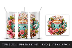 Coffee tumbler, mug wrap, clipart sublimation design Product Image 4