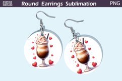 Coffee Latte Round Earrings | Valentine&#039;s Day Earrings Product Image 1