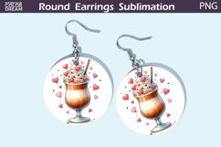 Coffee Latte Round Earrings | Valentine&#039;s Day Earrings Product Image 1