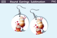 Coffee Latte Round Earrings | Valentine&#039;s Day Earrings Product Image 1