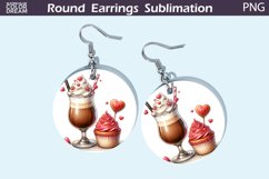 Coffee Latte Round Earrings | Valentine&#039;s Day Earrings Product Image 1