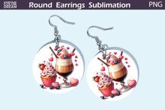 Coffee Latte Round Earrings | Valentine&#039;s Day Earrings Product Image 1