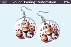 Coffee Latte Round Earrings | Valentine&#039;s Day Earrings Product Image 1