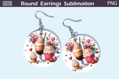 Coffee Latte Round Earrings | Valentine&#039;s Day Earrings Product Image 1