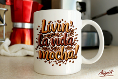 Funny coffee quote, Sublimation mug design, puns, lettering Product Image 1