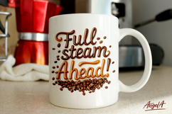 Funny coffee quotes, coffee sayings, sublimation mug design Product Image 1
