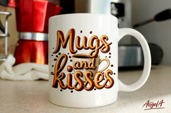Funny coffee quotes, mugs and kisses, puns, sublimation mug Product Image 1