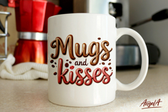 Funny coffee quotes, mugs and kisses, coffee mug sublimation Product Image 1