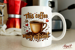 Funny coffee quotes, coffee mug sublimation, coffee clipart Product Image 1