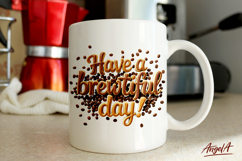 Coffee clipart, coffee quotes, coffee mug sublimation design Product Image 1