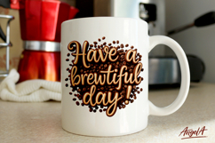 Coffee clipart, coffee mug sublimation design, coffee quotes Product Image 1