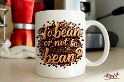 Coffee clipart, coffee mug sublimation design, coffee quotes Product Image 1